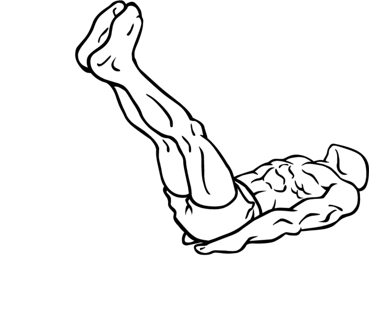 Illustration of lying leg raises for the lower abs