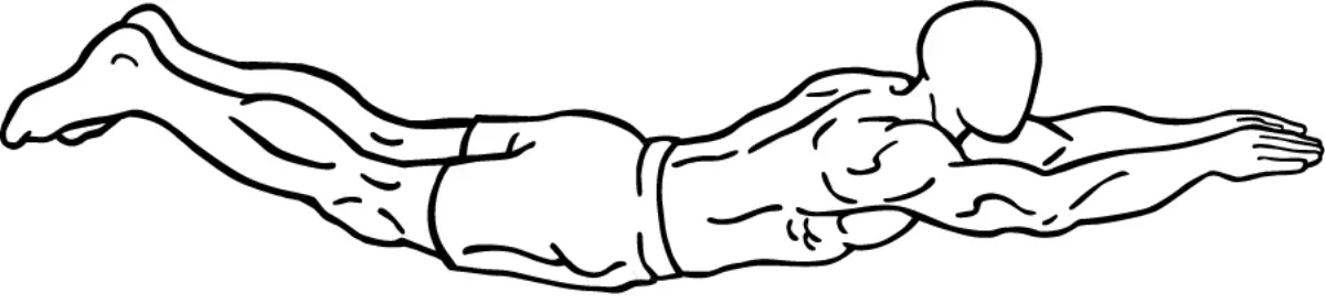 Illustration of the superman exercise for a back workout at home