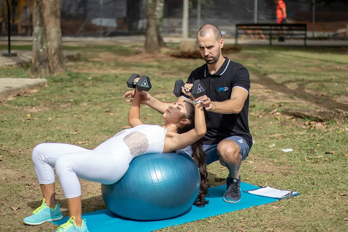 Dumbbell chest press, a loaded chest exercise you can do at home