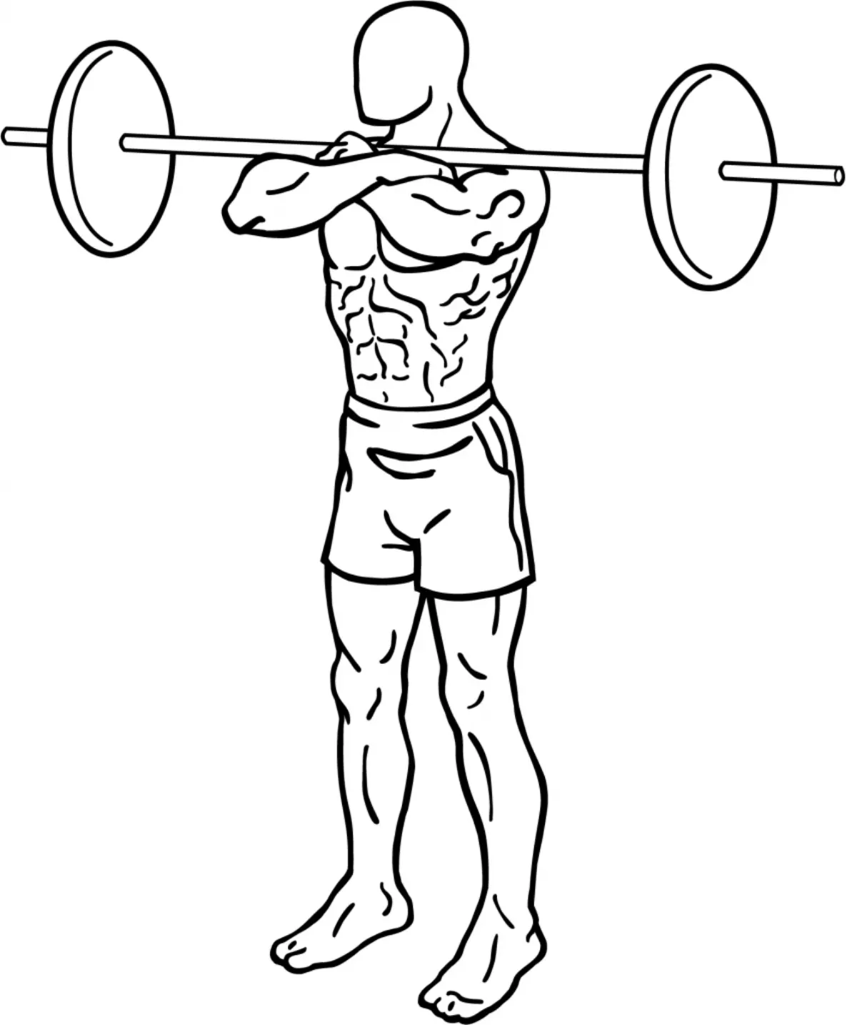 Illustration of a squat, a foundational glute exercise at home