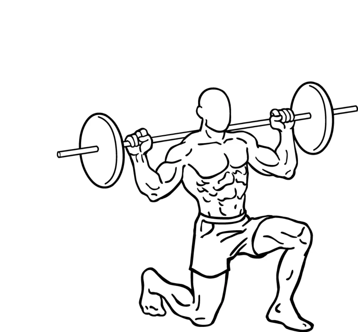 Illustrazione di affondi, esercizio per le gambe a corpo libero a casa