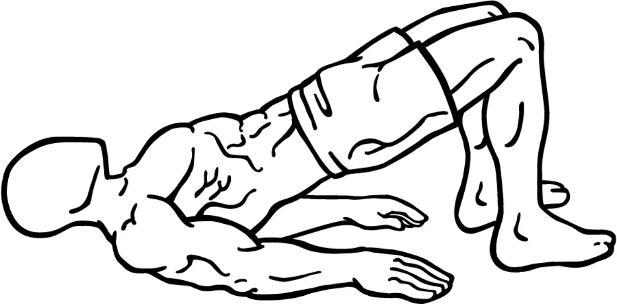 ヒップリフト（お尻上げ）のフォームを示したイラスト